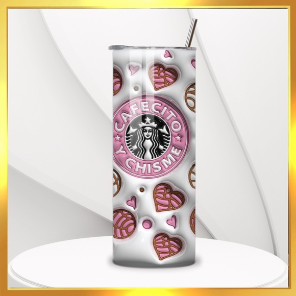 Cafecito y Chisme - - 20oz Tumbler Stainless Steel - Design created by me - Picture 2 of 6